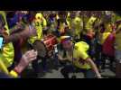 World Cup: Colombia fans celebrate 3-0 win in Russia