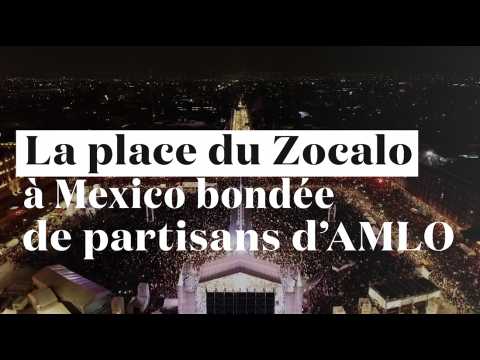 2 minutes de la place du Zocalo, au Mexique, vue du ciel après la victoire de Lopez Obrador