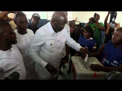Liberia: George Weah casts his ballot in presidential elections