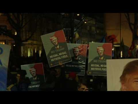 Anti-Trump protesters gather in Zurich