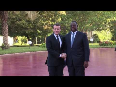 Emmanuel Macron meets with Senegalese President Macky Sall