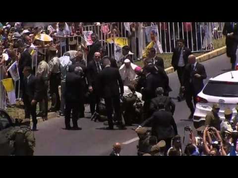 Pope breaks protocol and sees to fallen policewoman on horseback