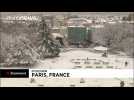 Skiers head to snowy slopes of Paris' Sacre Coeur cathedral