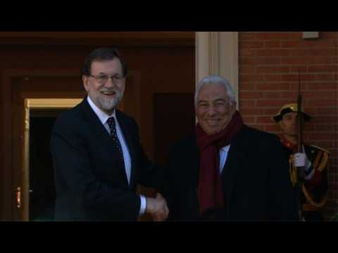 Mariano Rajoy hosts his Portuguese counterpart Antonio Costa