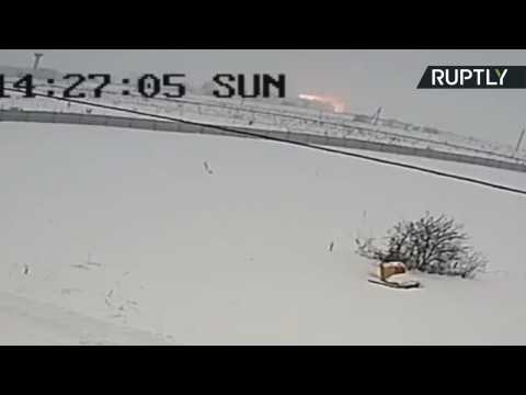 Terrifying Moment Russian Plane with 71 On Board Crashes into Fireball