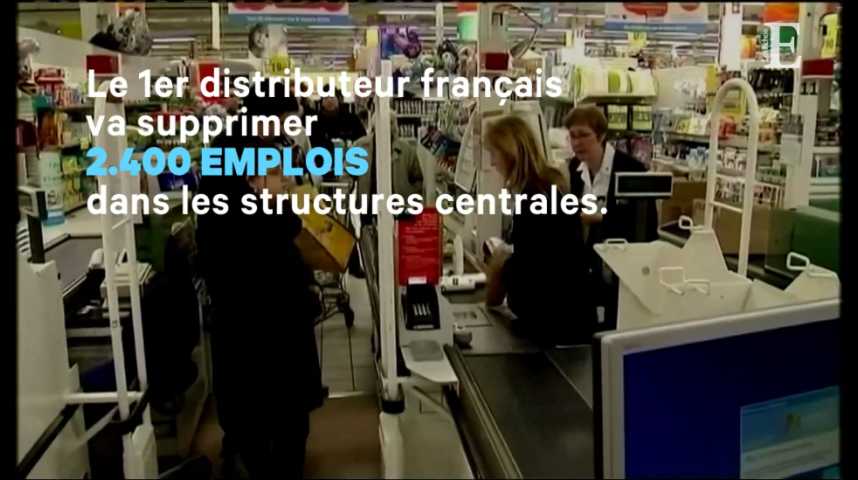 Illustration pour la vidéo 2.400 emplois supprimés : le plan choc de Carrefour