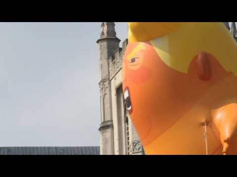 'Trump Baby' balloon takes flight near parliament in London