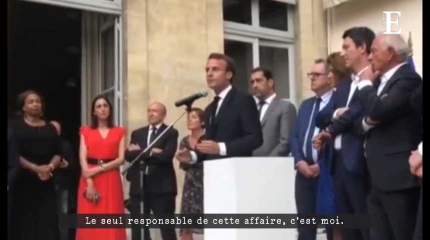 Illustration pour la vidéo Emmanuel Macron : « Le seul responsable de cette affaire, c’est moi » 