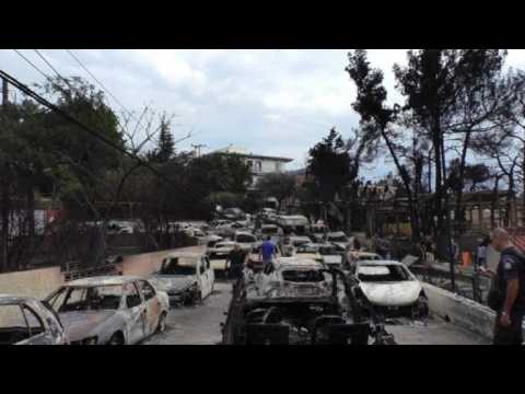 Aftermath of Greece wildfire in seaside resort of Mati