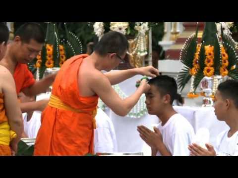 Thai cave boys get hair clipped in Buddhist ceremony