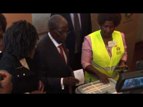 Zimbabwe's ousted former president Mugabe casts vote in Harare