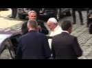 Pope Francis leaves Dublin Castle after speech