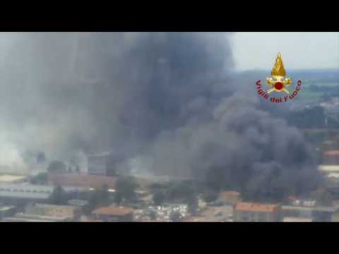 Tanker truck fireball engulfs road near Bologna