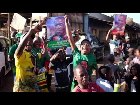President Mnangagwa's supporters celebrate in Zimbabwe