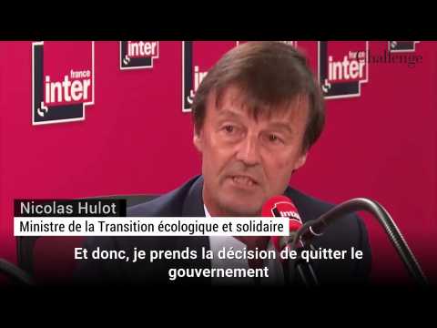 Nicolas Hulot: "Je prends la décision de quitter le gouvernement"