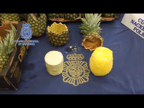 Pina-coke-lada! Madrid police discover 67kg of cocaine in pineapple