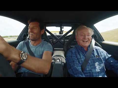 Rod Laver and Mark Webber driving the Porsche 911 GT3 RS