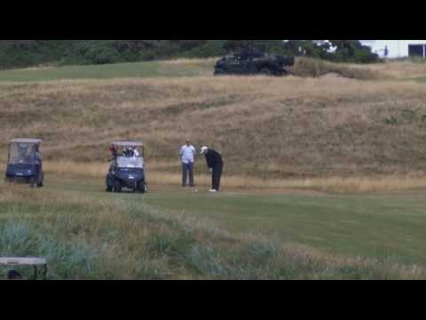 President Trump plays golf in Scottish resort