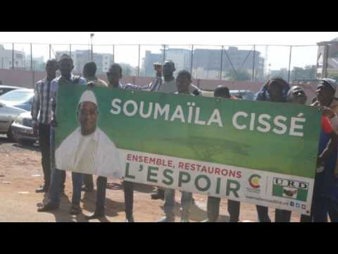 Cisse supporters react to Mali election results