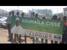 Cisse supporters react to Mali election results