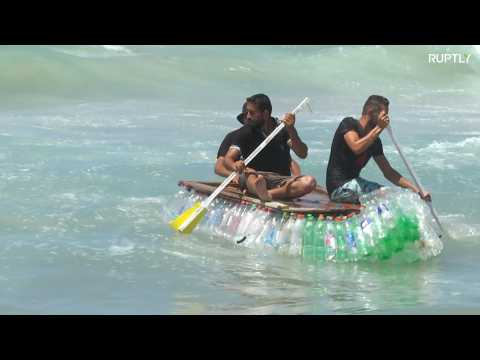 Gaza fisherman turns used bottles into boat