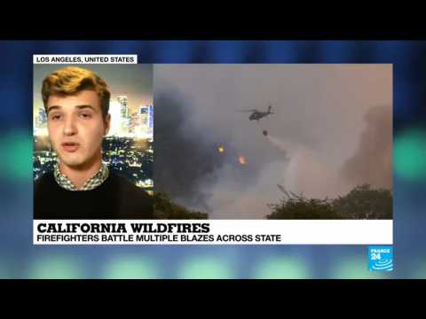 California wildfires: firefighters battle multiple blazes across state