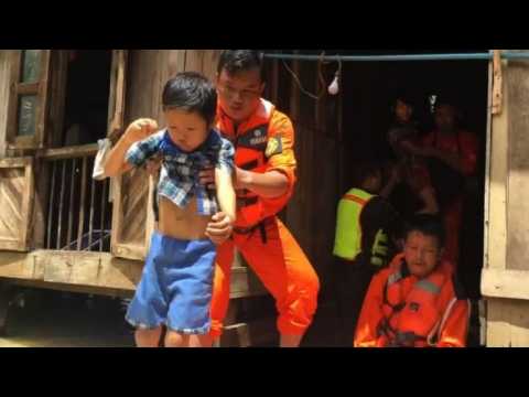 Myanmar rescue team saves stranded family