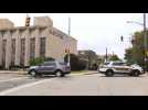 Flowers outside synagogue where 11 people were gunned down - Label : AFPTV - First images - Category : News