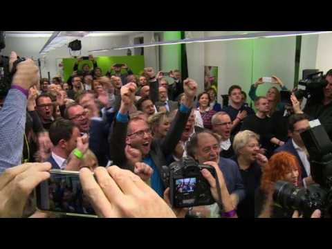 Germany's Green Party celebrate initial exit polls