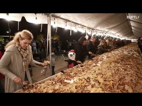 Buenos nachos! More than 2,000 kilos of nachos break unofficial record for the world’s largest plate