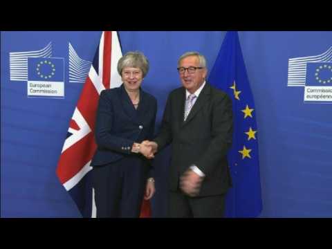 May and Juncker meet for talks on Brexit
