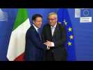 Conte and Juncker meet in Brussels ahead of EU summit - Label : AFPTV - First images - Category : News