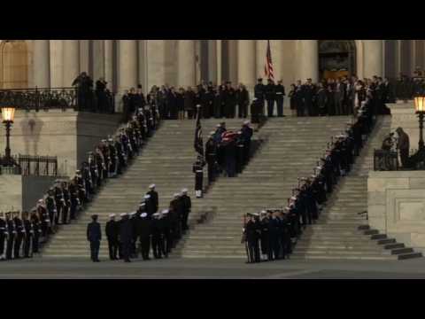 Former President George H.W. Bush's casket arrives at US Capitol