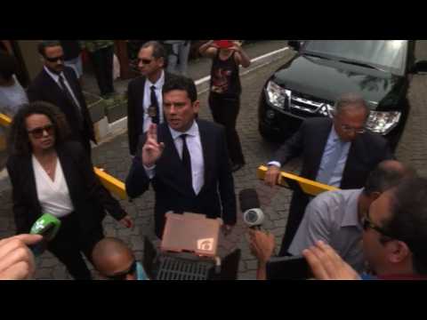 Anti-graft judge Moro seen leaving Bolsonaro's home in Rio