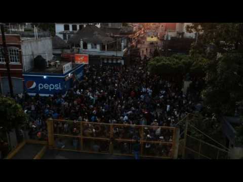 Drone images of Salvadoran migrants at Guatemala-Mexico border