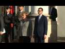 Arrival of German Chancellor Merkel to meet Polish PM Morawiecki