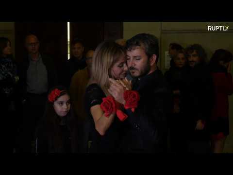 Tango lovers dance against femicide 
