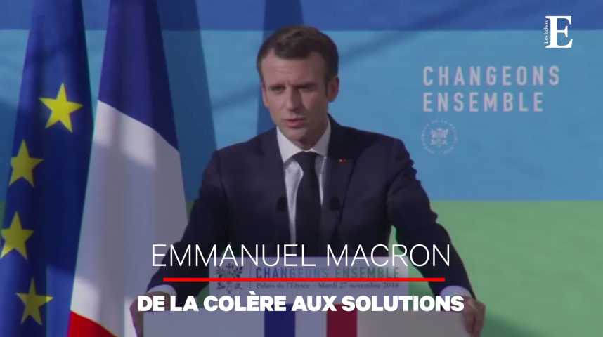 Illustration pour la vidéo Gilets jaunes, transition énergétique : ce qu'il faut retenir du discours d'Emmanuel Macron