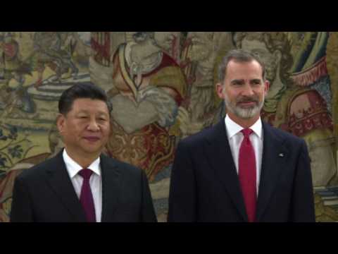Xi Jinping meets Spanish King Felipe VI in Madrid
