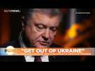 Watch: "Get out of Ukraine, Mr. Putin," says Ukrainian President Petro Poroshenko