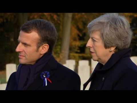 Theresa May, Emmanuel Macron visit Thiepval Memorial