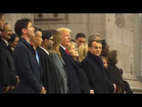 World leaders gather at Arc de Triomphe for WW1 ceremony