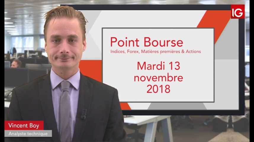 Illustration pour la vidéo Point Bourse IG du mardi 13 novembre 2018