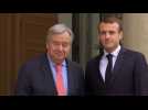 Macron meets with UN chief Guterres for talks