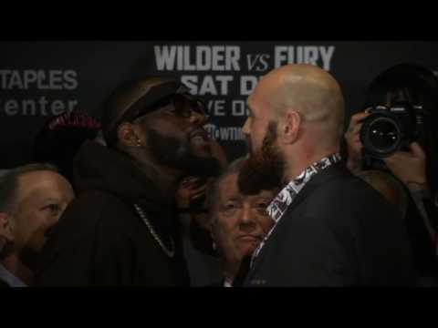 Intense face off between Wilder and Fury ahead of the fight