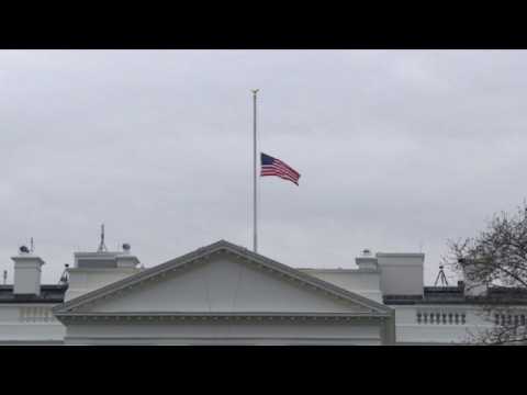 White House flags at half mast for late President George HW Bush