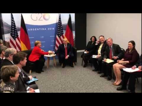 Trump and Merkel hold bilateral meeting at G20