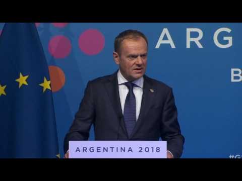 European Council president Donald Tusk on Russian 'aggression'
