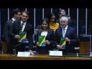 Brazil's Temer and Bolsonaro attend ceremony in Brasilia