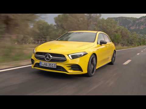 Mercedes-AMG A 35 4MATIC in Sun yellow Driving Video